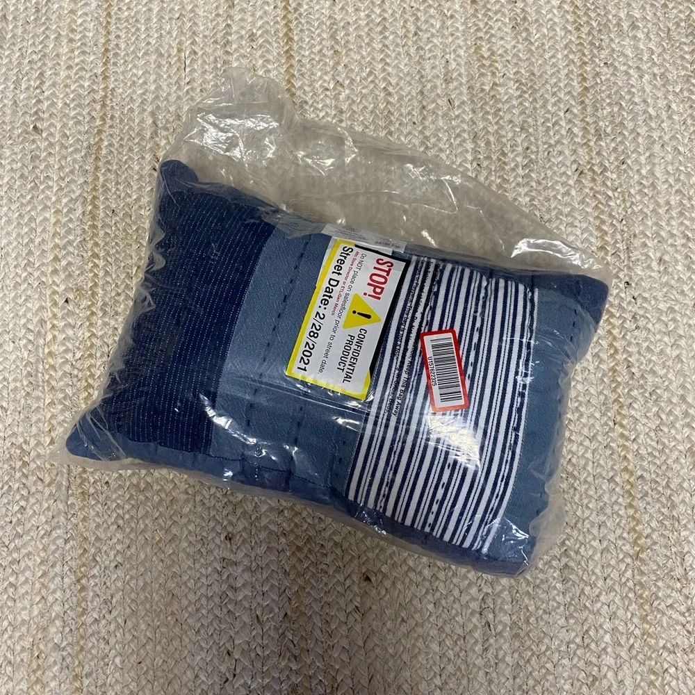 NEW Levi’s x Target Quilted Patchwork Blue Lumbar Throw Pillow, 14” x 20”